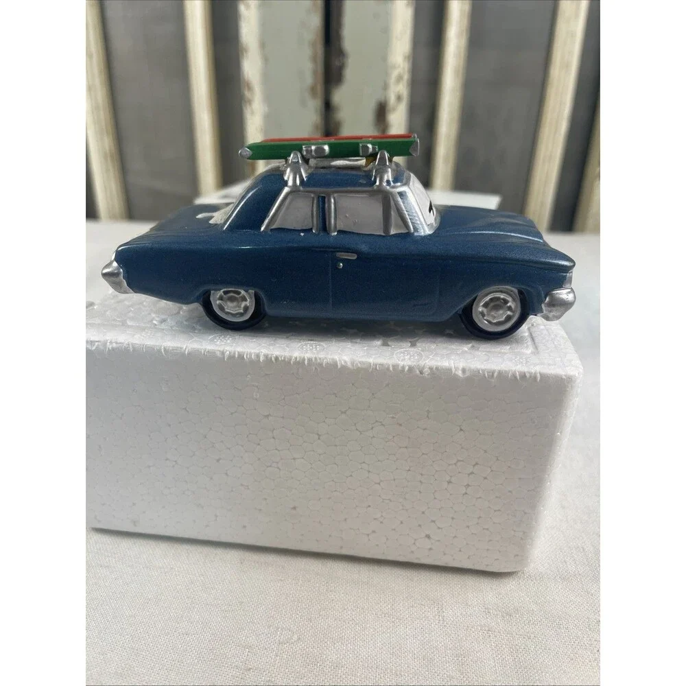 Dept. 56  1996 “Heading for the Hills” Blue Car w/Ski Rack & Snow